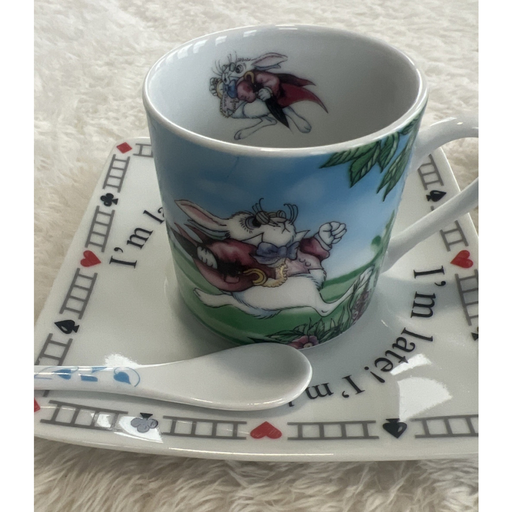 2010 Alice In Wonderland Tea Party 2 Teacups, Saucers, Spoons By Paul Cardew - Picture 2 of 16